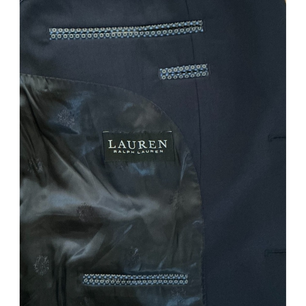 Lauren Ralph Lauren Navy Blue Blazer 44R Wool Blend Sport‎ Coat Jacket - Picture 4 of 10